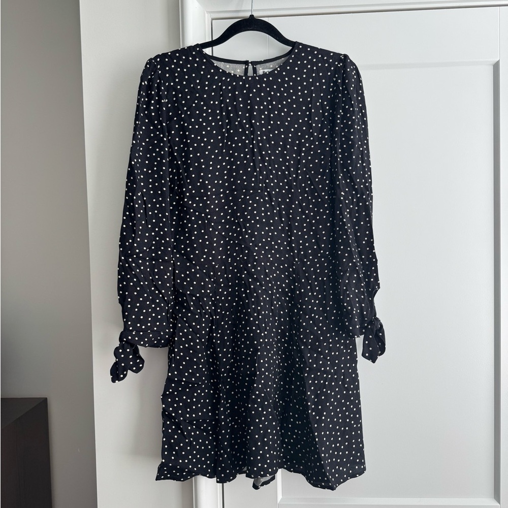 Reformation Black and White Polka Dot Mini Dress Size 12